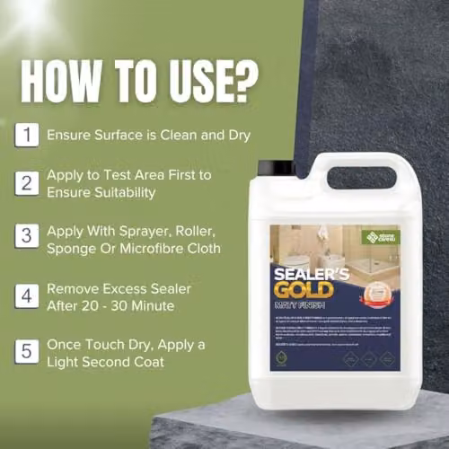 StoneCare4u Essential Sealer's Gold Matt Dry Finish Internal Floor and Tile Sealer, 1 l – 3