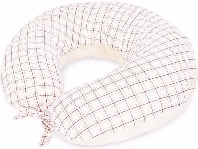 Avery Row Pink C-Shape Nursing Pillow in Organic Washable Cotton