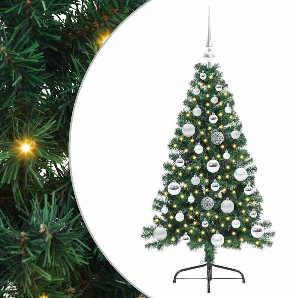 Berkfield Home Artificial Pre-lit Christmas Tree, Green, Height: 120 cm – 2
