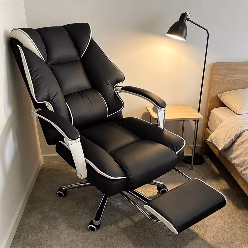 FORGEVIO Black Executive Office Chair with 360 Degree Swivel and Synthetic Leather Finish – 5