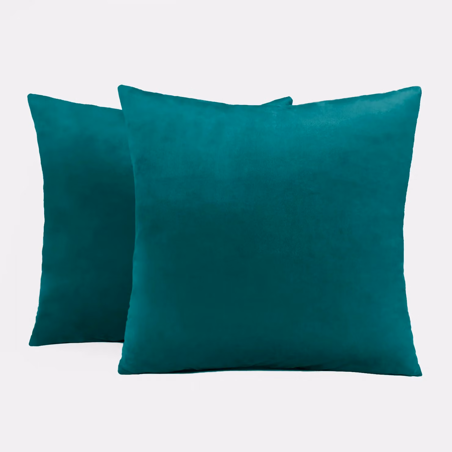 OHS Set of 2 Matte Velvet Cushion Covers in Petrol Blue, W/D/H: 45 x 45 x 45 cm – 2