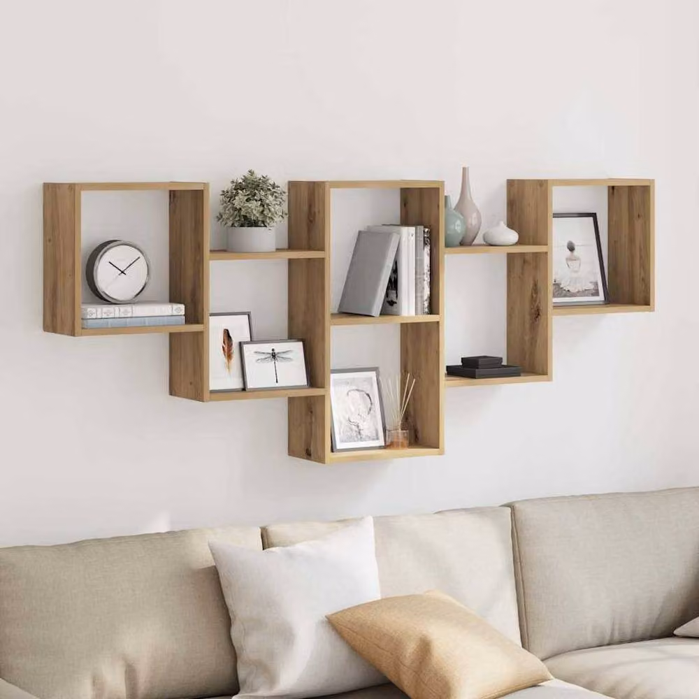 Berkfield Home Artisan Oak Wall Shelf in Brown, W: 159 cm, D: 18 cm, H: 66 cm – 2