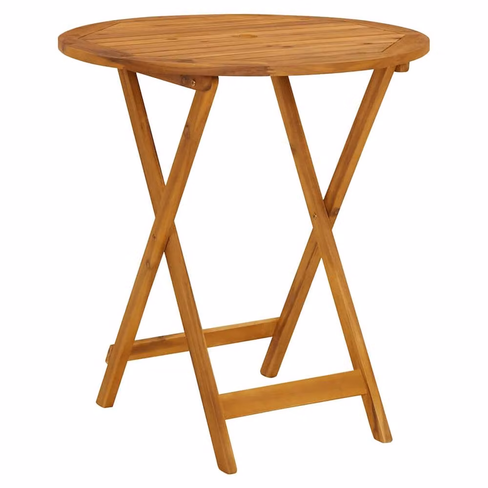 Berkfield Home Durable Folding Garden Table in Brown Solid Oiled Acacia Wood, W/D/H: 70 x 70 x 75 cm – 2