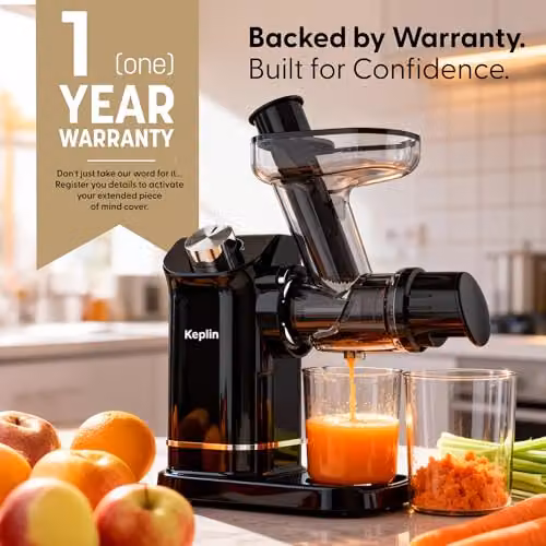 Keplin Slow Masticating Juicer Machine with 7-Stage Auger in Black – 8