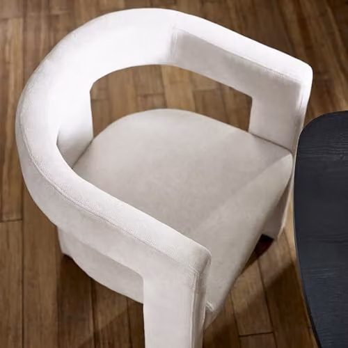 Julian Bowen Elara Modern Upholstered Accent Chair in White and Beige, H75 x W56 x D64 cm – 5