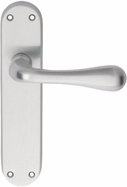 Loops Pair of Smooth Round Bar Handles with Latch Backplate in Satin Chrome, W: 185 mm, H: 40 mm