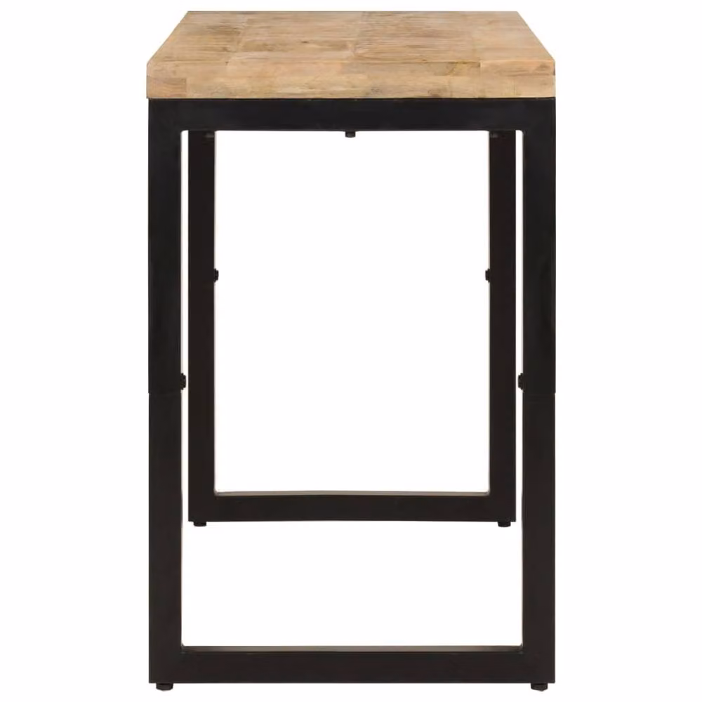 Berkfield Home Dense Dining Table in Light Tan Mango Wood, W/D/H: 110 x 50 x 76 cm – 3