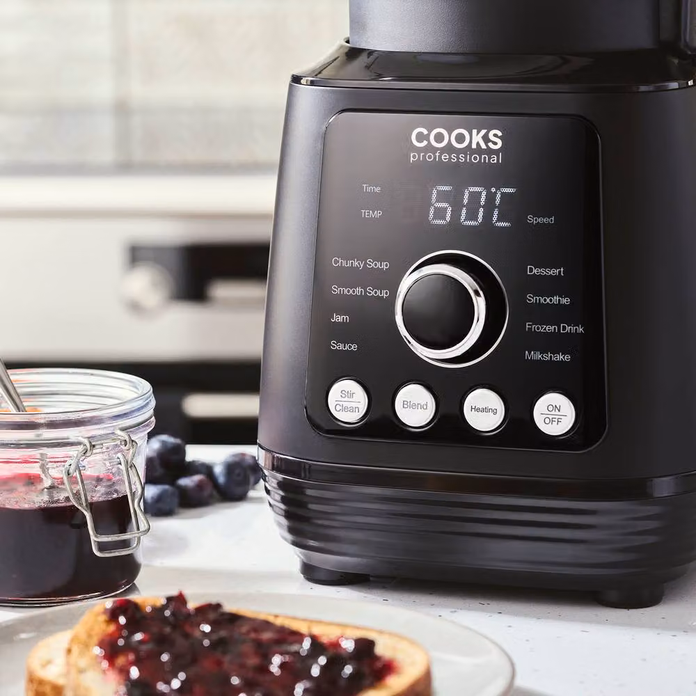 Cooks Professional Heated Blender and Soup Maker with 10 Programmes and Hot and Cold Settings in Black – 3
