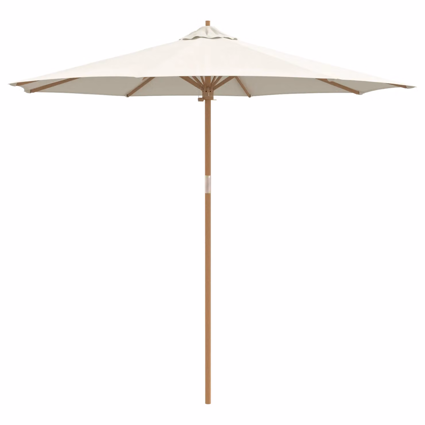 Berkfield Home Cream White Garden Parasol with Bamboo Frame, W: 270 cm, D: 260 cm – 2