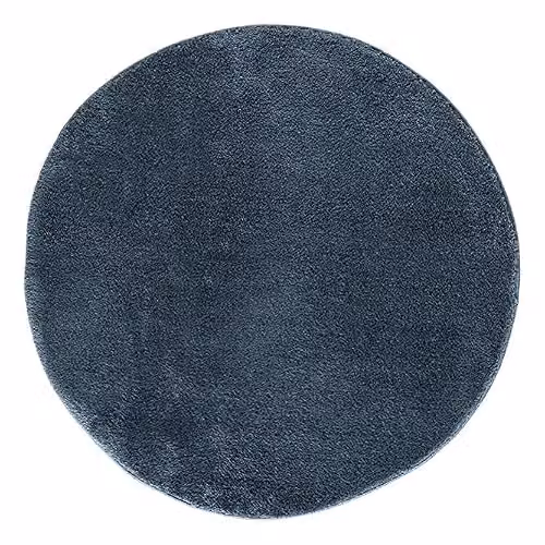 Desire Rugs Comfy Washable Low Pile Round Area Rug in Blue, Diameter: 100 cm – 2