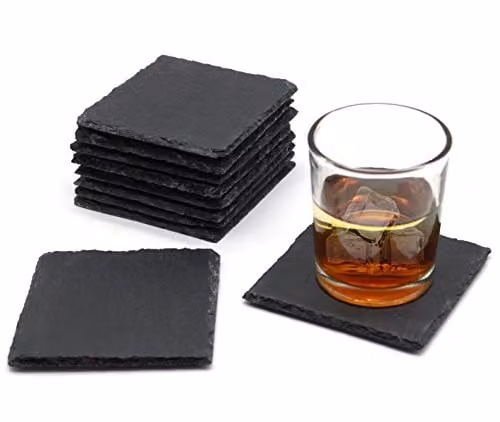 Van Gogh Square Slate Coaster, Grey, W: 10 cm x D: 10 cm x H: 1 cm – 2