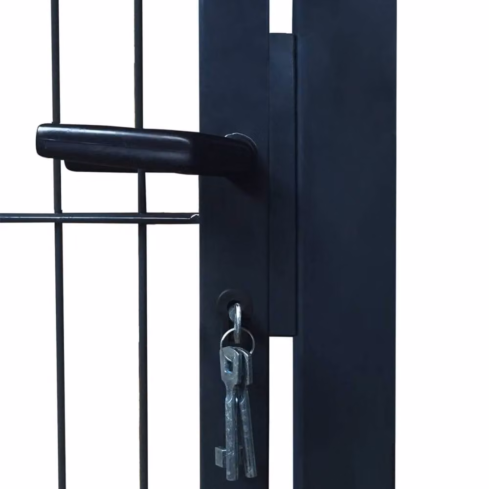 Berkfield Home 2D Single Steel Swing Fence Gate in Anthracite Grey, W: 106 cm, H: 170 cm – 5