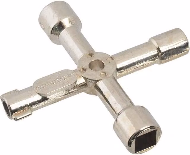 Monument 2059m Multi Purpose Four Way Key in Silver and Multicolour