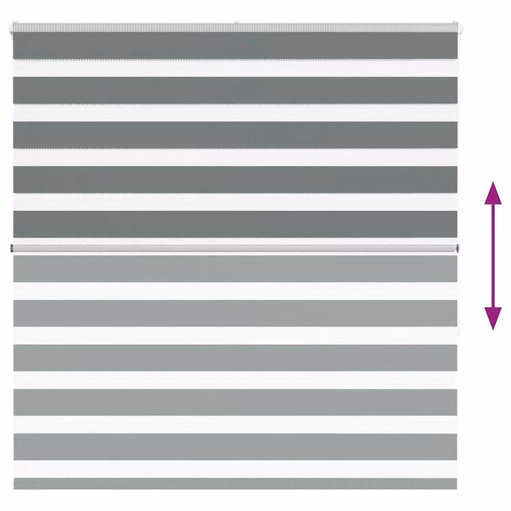 Berkfield Home Zebra Blind in Dark Grey, Polyester Fabric, W: 140 cm, H: 150 cm – 4