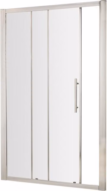 Balterley Sonic Single Sliding Shower Door with 8mm Glass and Easyfit Chrome in Silver, W: 100 cm, H: 190 cm