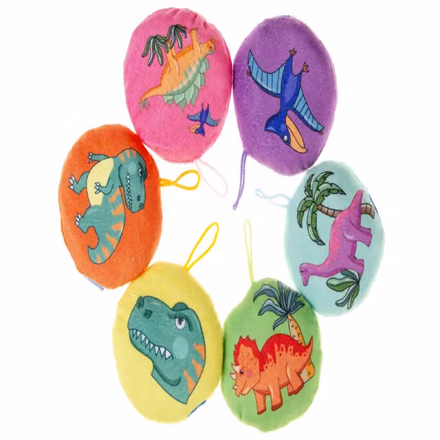LG-Imports White Plush Dinosaur Soft Toy, 10 cm