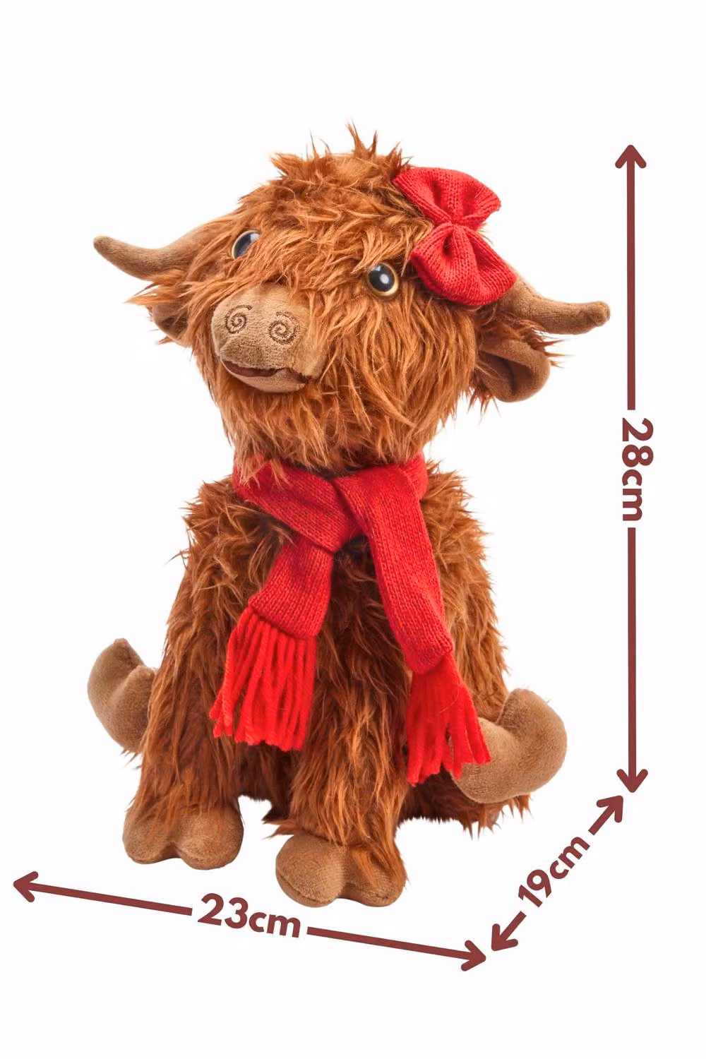 Marco Paul Hairy Hattie Large Highland Cow Soft Plush Christmas Tabletop Decoration in Brown – 2