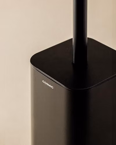COSMIC NEA Freestanding Toilet Brush and Holder in Matte Black, Stainless Steel and Plastic – 4