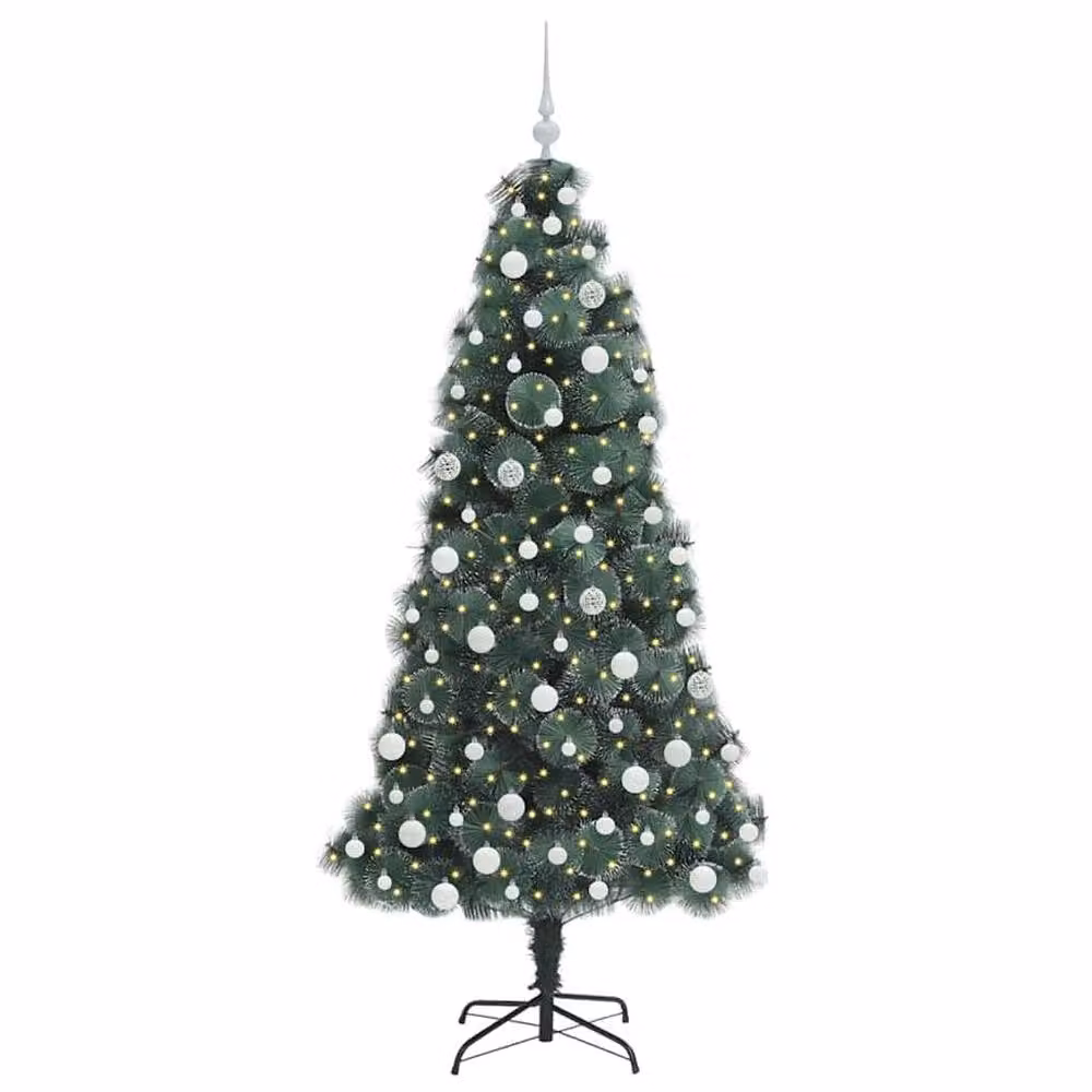 Berkfield Home Artificial Pre-lit Christmas Tree with Ball Set, Green, Height: 180 cm – 3