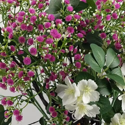 Leaf Design Pink Gypsophila Artificial Flowers, Pack of 6, Height: 55 cm – 4