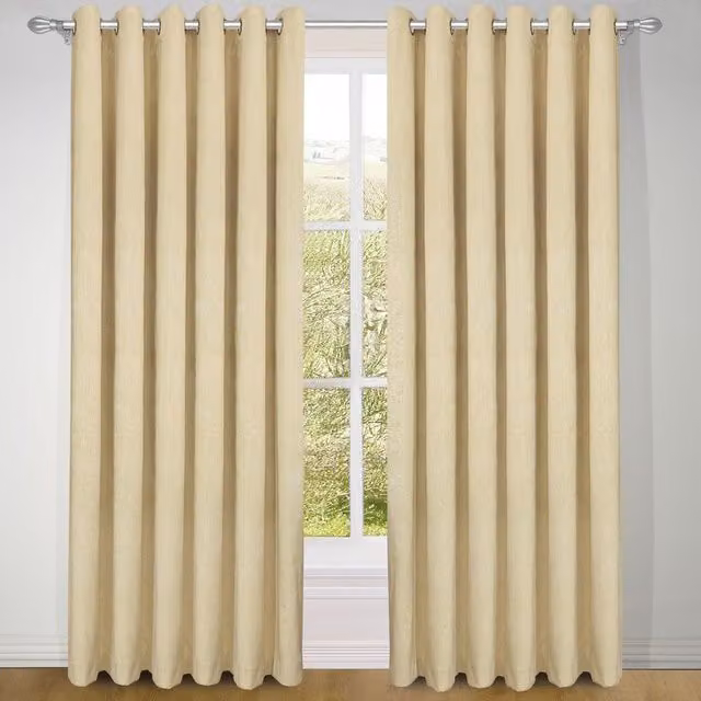 Terrys Treebark Blackout Eyelet Curtains in Chalk