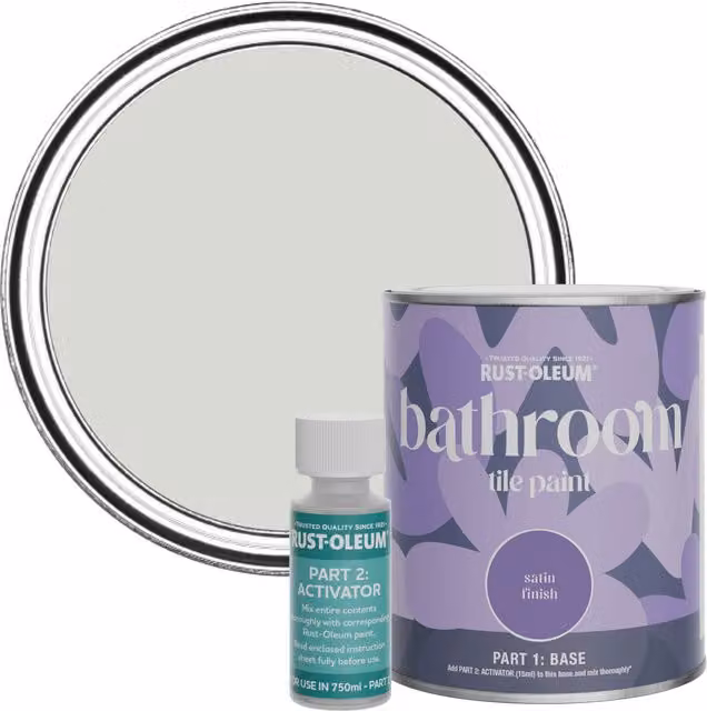 Rust-Oleum Bathroom Tile Paint in Satin Finish, Winter Grey, 0.75 l