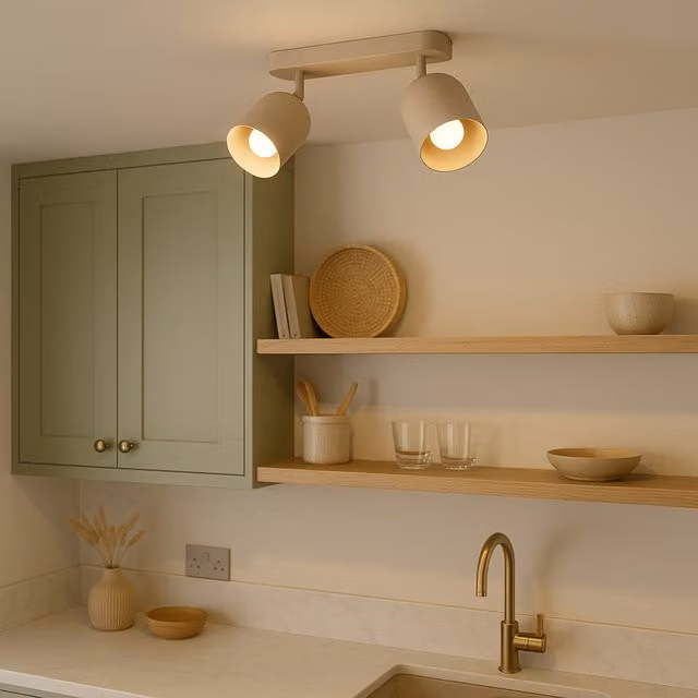 Eglo Tilston Minimalist Dual Metal Ceiling Spotlight in Sandy
