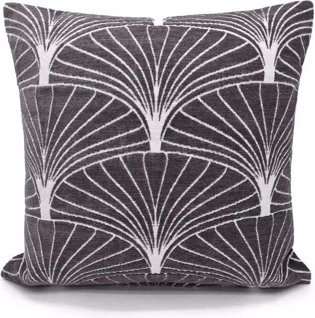 Velosso Palermo Chenille Filled Square Cushion in Grey, W/D/H: 43 x 43 x 43 cm