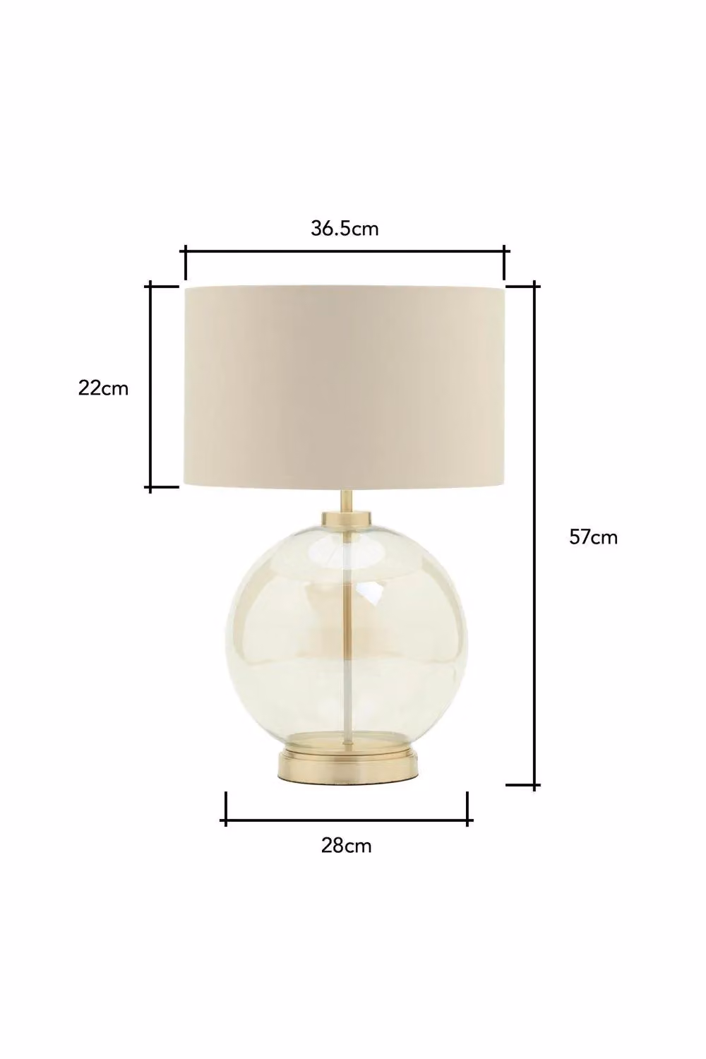 BHS Lighting Metro Table Lamp in Gold and Brass with Beige Shade – 2
