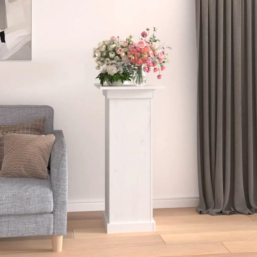 Berkfield Home White Rustic Solid Pine Flower Stand, W/D/H: 40 x 40 x 90 cm – 3