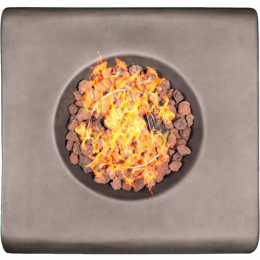 Centurion Supports Adelphi Gas Fire Pit Table in Dark Grey with Stone Finish W/D/H: 58.5 x 58.5 x 30.5 cm – 4