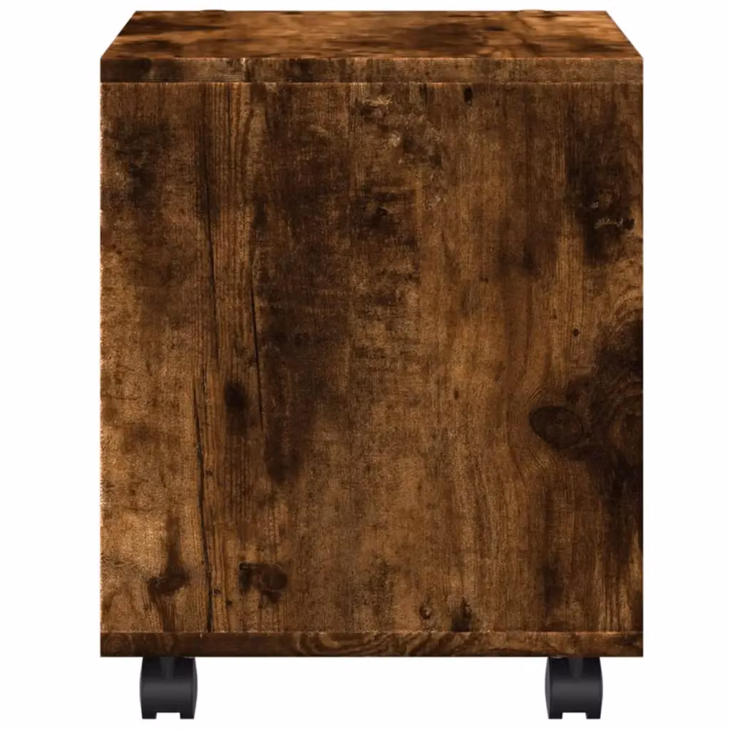 Berkfield Home vidaXL Rolling Cabinet in Smoked Oak Brown, W/D/H: 37 x 33 x 42.5 cm – 6