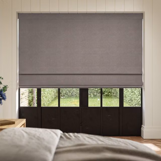 Ante Decor Lusso No Joins Made To Measure Blackout Roman Blind in Charcoal Grey