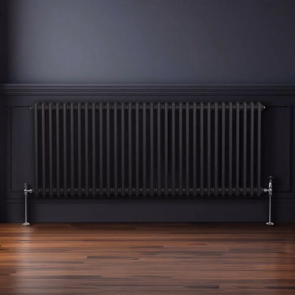 Monstershop Traditional 2 Column Steel Radiator in Black, H 146.2 cm x W 60 cm x D 7 cm – 4