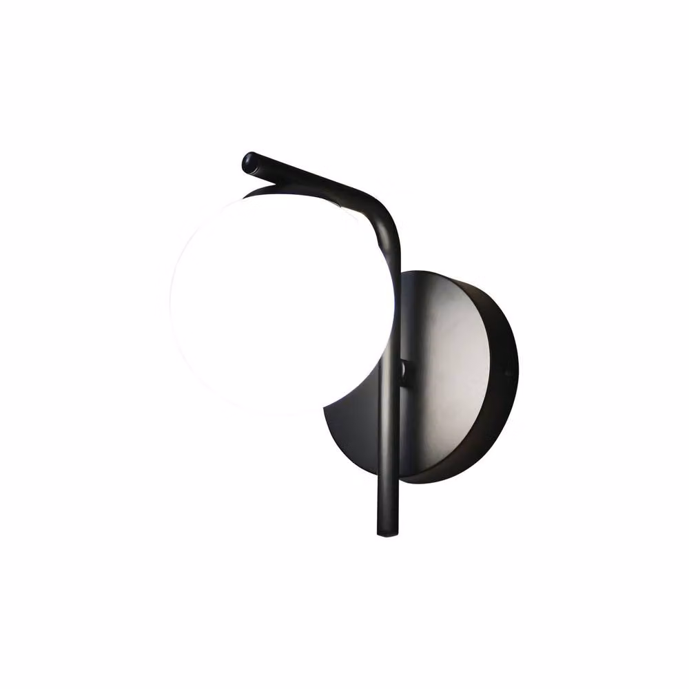 First Choice Lighting Grosvenor Black Wall Light with Glass Sphere – 2