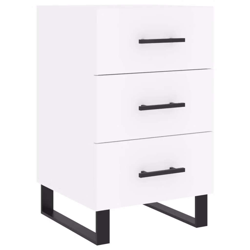 Berkfield Home White Modern Bedside Cabinet W/D/H: 40 x 40 x 66 cm – 2