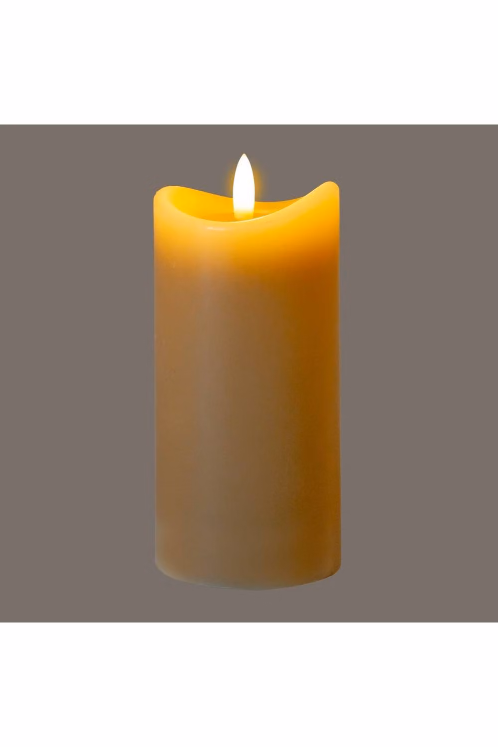 KDMD Luxe Collection Natural Glow Taupe Melted LED Pillar Candle with Flicker Effect – 2