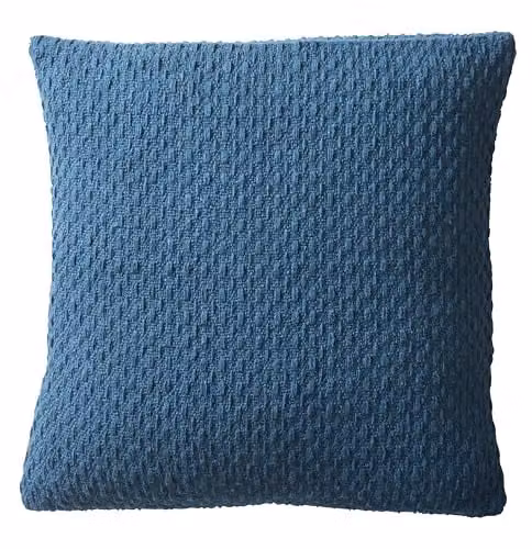 Drift Home Hayden Blue Square Cotton Basket Weave Cushion, W/D/H: 43 x 43 x 43 cm – 3