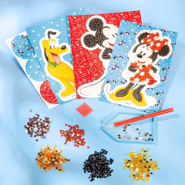 Totum Disney Mickey and Friends 2 in 1 Diamond Painting and Charm Bracelets, Multicolour