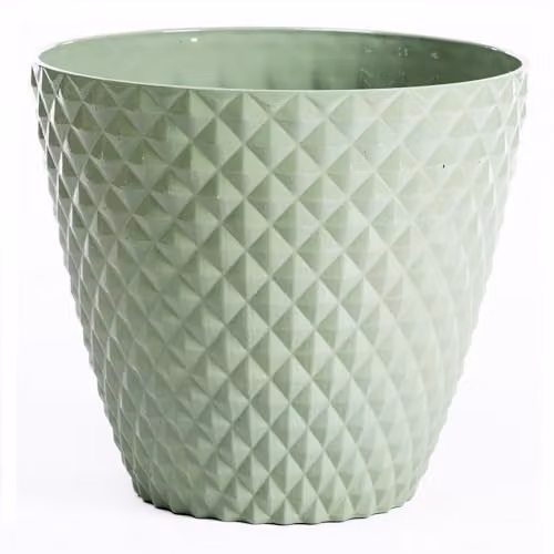 Garden Gear Diamond Planter Green Plastic Pot, Diameter: 39.5 cm
