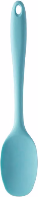 Orsina Green Silicone Non-Scratch Cooking Spoon with Hanging Loop and Oval Head