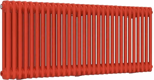 Lux Heat Horizontal 2 Column Steel Radiator in Red, W: 137 cm, H: 50 cm
