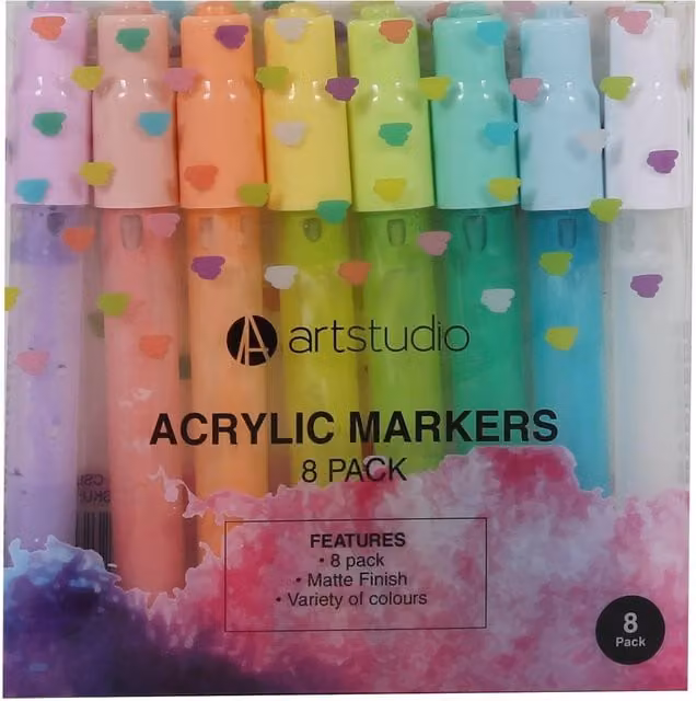 Art Studio Multicolour Acrylic Ink Markers, Pack of Eight