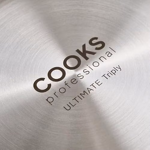 Cooks Professional 2 Piece Tri-Ply Non-Stick Frying Pan Set in Silver with Ceramic Coating, Compatible with All Hobs – 7