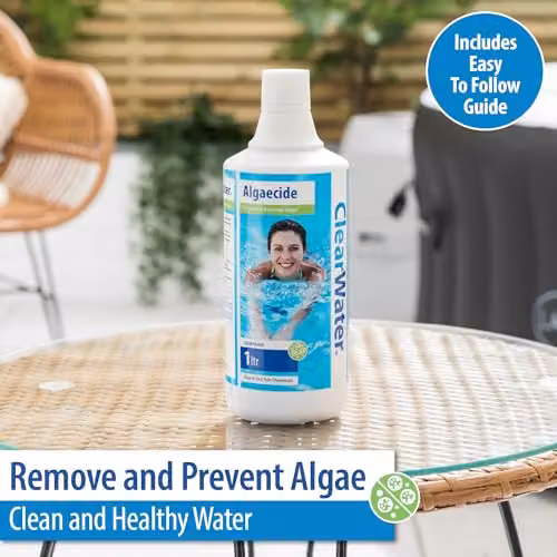 Clearwater Algaecide Algae Preventative for Above Ground Pools, Spas and Hot Tubs, 1 l – 2