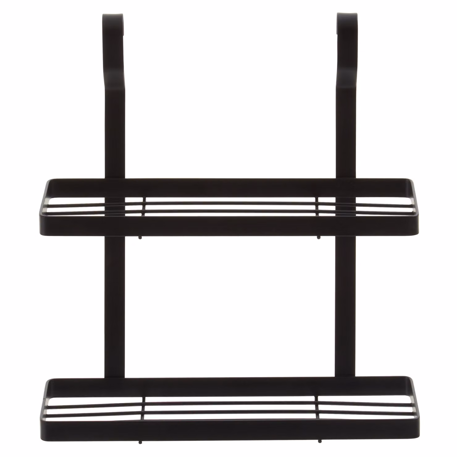 Orsina Sorello Two Tier Matt Black Metal Wall Mounted Hanging Storage Shelf Unit – 4