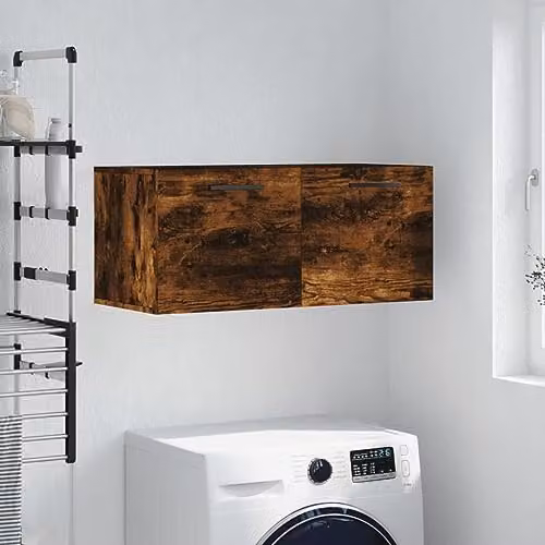 vidaXL Modern Wall Cabinet in Smoked Oak Brown, W/D/H: 80 x 35 x 35 cm – 2