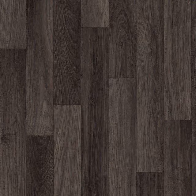Ascend Dark Brown Wood Effect Cushion Backed Vinyl Flooring Sheet, W: 200 cm, D: 300 cm – 1