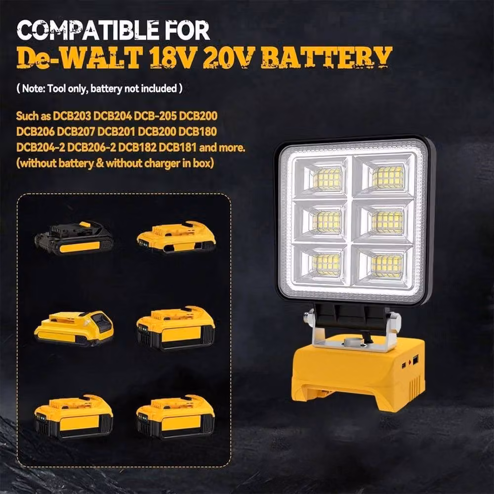 FLAVORA Cordless LED Spotlight Work Light and Floodlight in Yellow – 5
