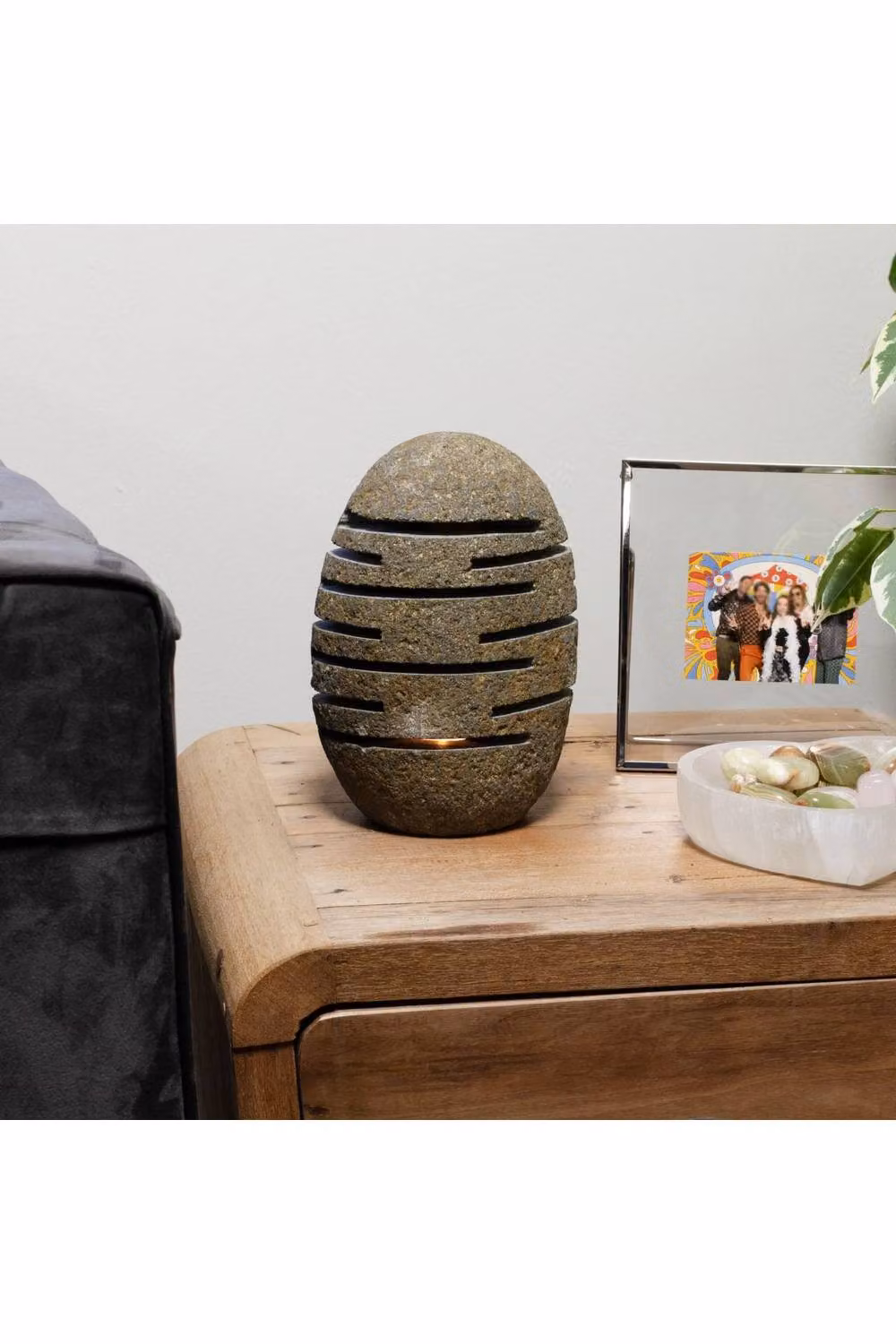 KDMD Natural Riverstone Pillar Candle Holder in Brown, W/D/H: 10 x 13 x 22 cm – 3